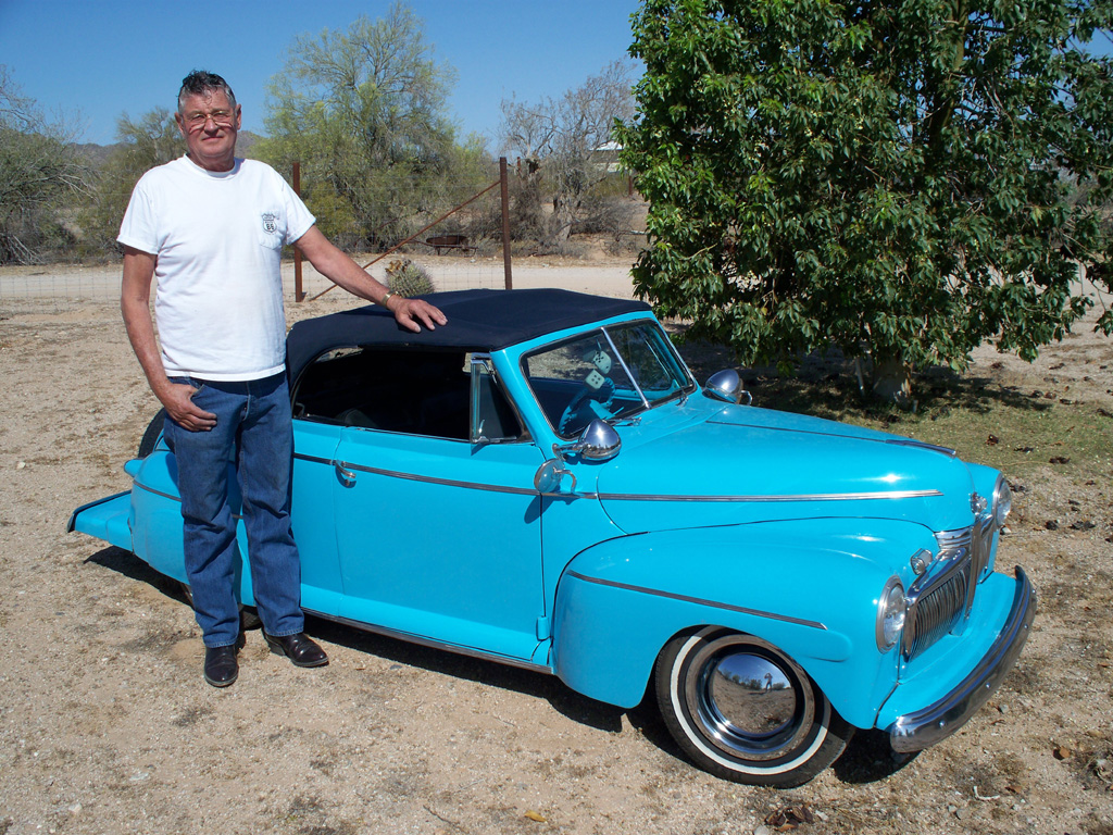 Ernie With His '42 Ford Ernie standing with his '42 Ford Deluxe Convertible.