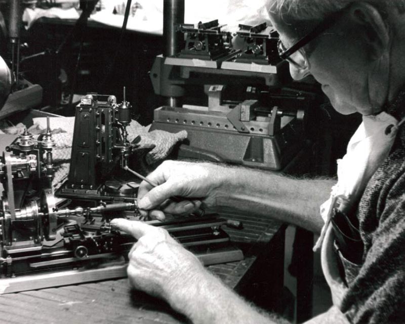 John at Work John at work on one of his 1/16 scale lathes.