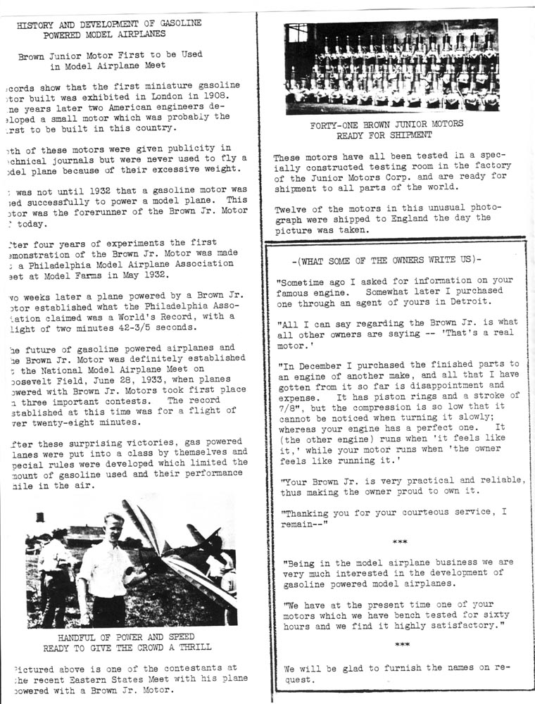 Brown Junior Newsletter Brown Junior newsletter, volume 1, number 1 continued.