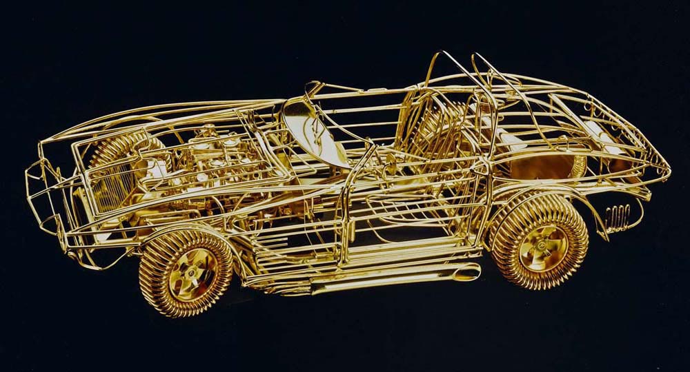 Gold Plated Wire Model Corvette Grand Sport Mike Dunlap's gold plated wire model Corvette.