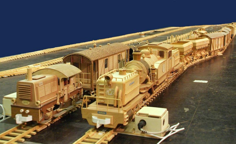 Trains on Hold Two trains await further instruction at an electronic sensor.