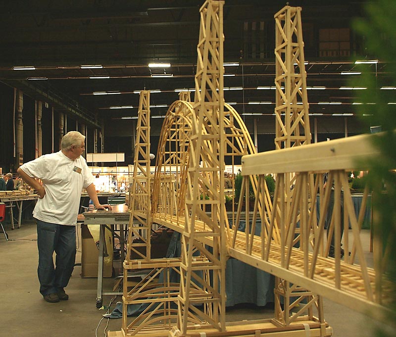Roberto With His Bridge Roberto stands near the bridge portion of his railway.