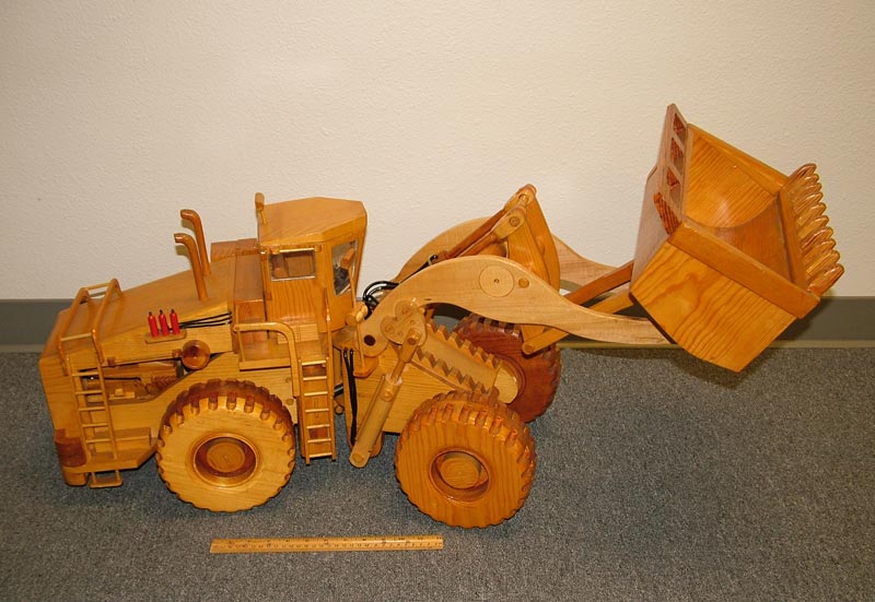 Wooden Model LeTourneau L-1100 Front-End Loader Perry's scale model LeTourneau front-end loader.
