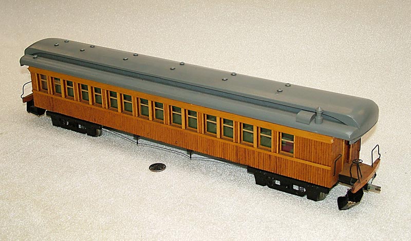 A scratch-built passenger car.