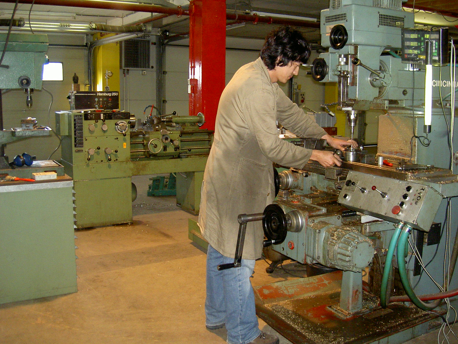 Mark in His Shop Mark Ho at work in his well-equipped shop.