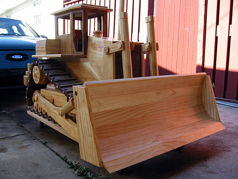 Scale Model Bulldozer Chuck's scale model wooden bulldozer.