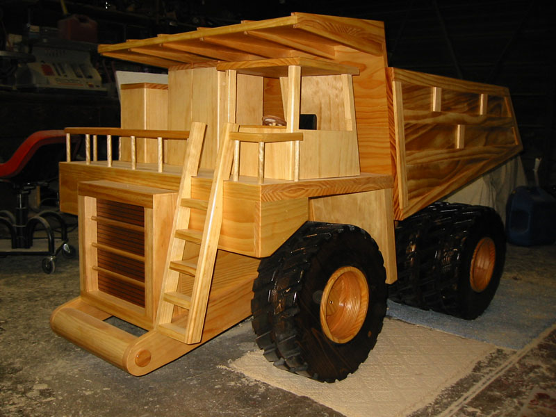 Scale Model Mining Truck Although it’s technically a scale model, this wooden mining truck is enormous.