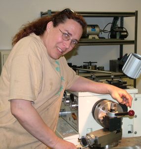 Pam Weiss Pam Weiss, lead toolmaker at Sherline Products.