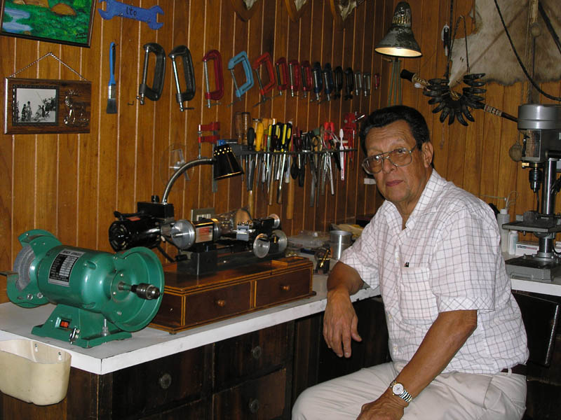 Guillermo Rivera at Work Guillermo Rivera at work in his shop.