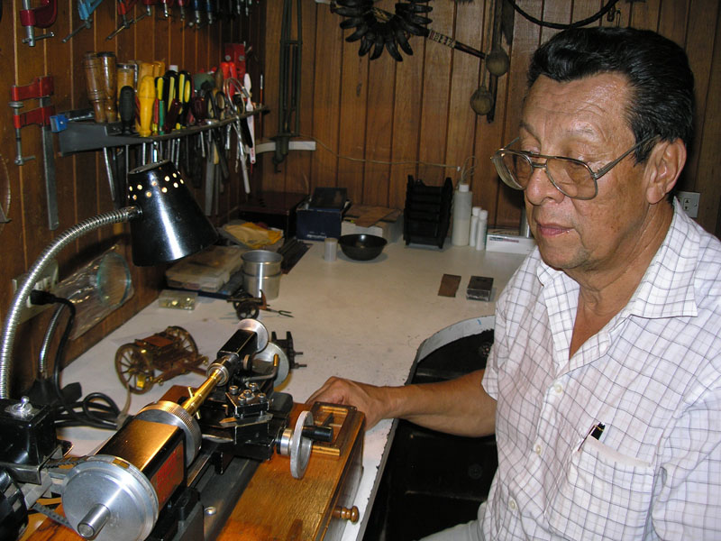 Guillermo Rivera at Work Guillermo Rivera at work in his shop.
