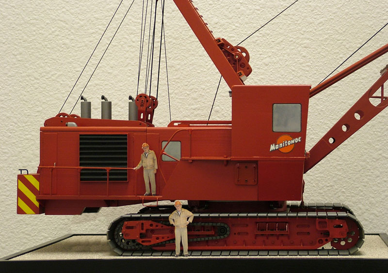 1/32 Scale Manitowoc Crane Scaled down photos of Larry occupy the miniature crane.