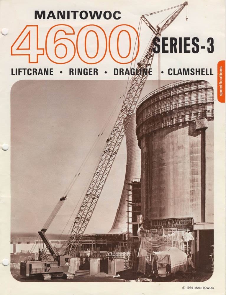 Manitowoc Crane Brochure The front cover of the original Manitowoc crane brochure.