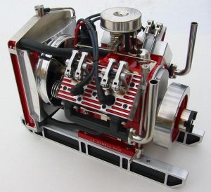 Jerry Howell’s V-4 Engine Jerry’s beautiful running V-4 prototype.