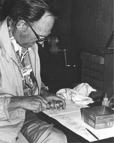 Clarence at Work Clarence at work in his shop.