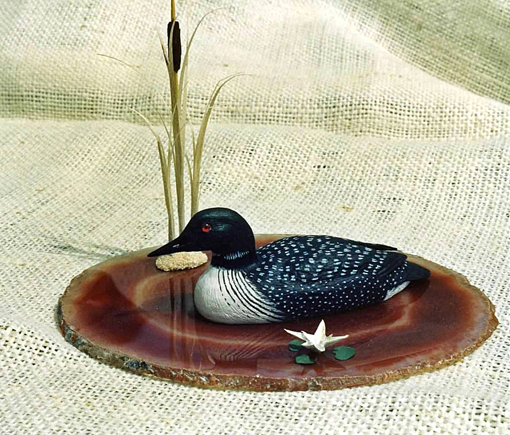 Miniature Loon Mr. Preston carved this miniature Loon from basswood.