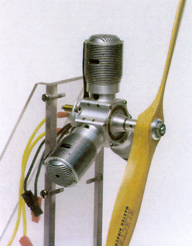 3-Cylinder Radial Aircraft Engine The 12" diameter propeller will fly a model aircraft with a wingspan of 6 feet.