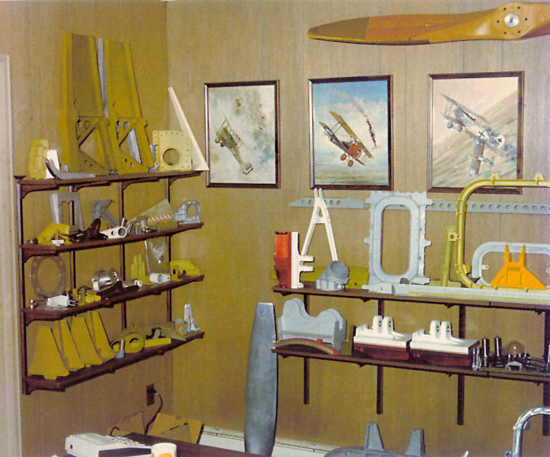 Aircraft Parts This office display shows several aircraft parts made by Gerhard’s shop over the years.