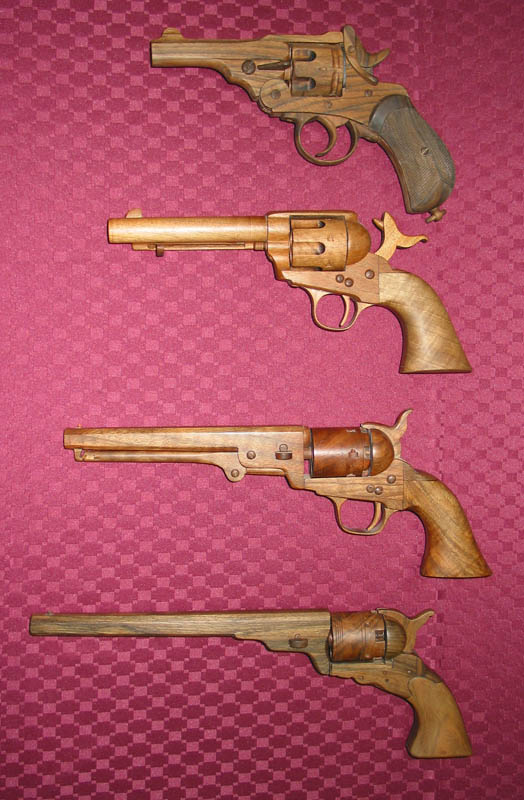 Early Pistols Some of Mr. Talbot's early wooden pistols.