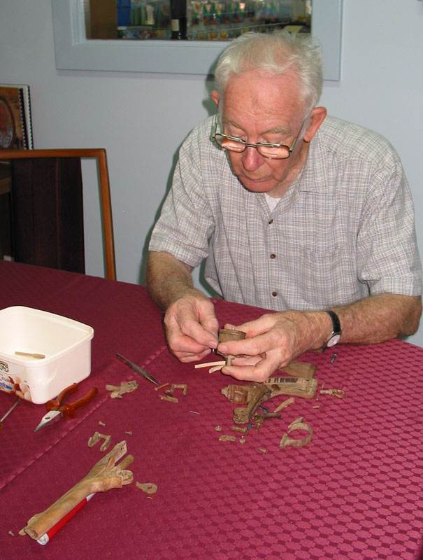 Robert Talbot at Work Robert Talbot is shown working on his replica Webley revolver.