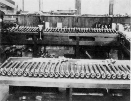 O.S. Pulse Jets The first run of pulse jets on the O.S. production line in 1952.