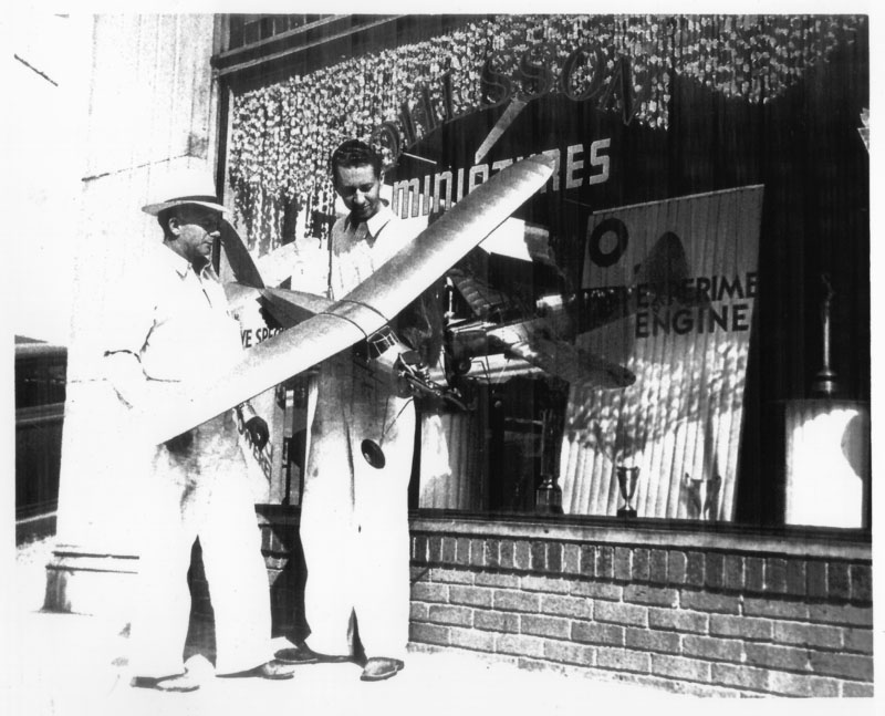 Irv Ohlsson and Sam Kramer Irv Ohlsson and Sam Kramer with a custom model plane.