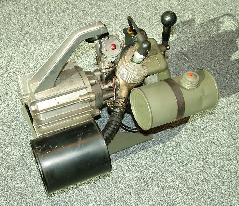Varo Amp-Champ Field Generator This Varo Amp-Champ field generator was powered by an O&R airplane engine.