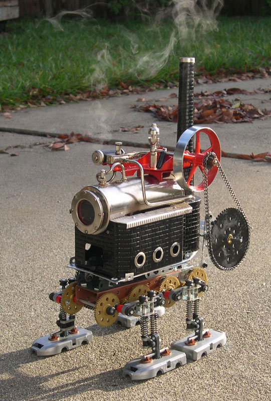 Steam Walker The gold medal winning Steam Walker plods down a sidewalk.