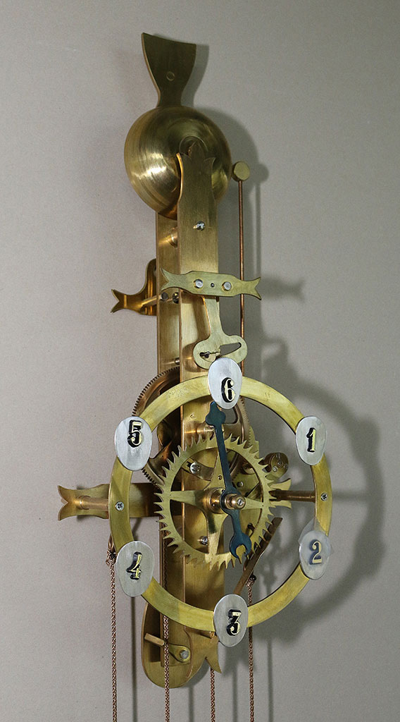 Brass Egg Timer Wall Clock