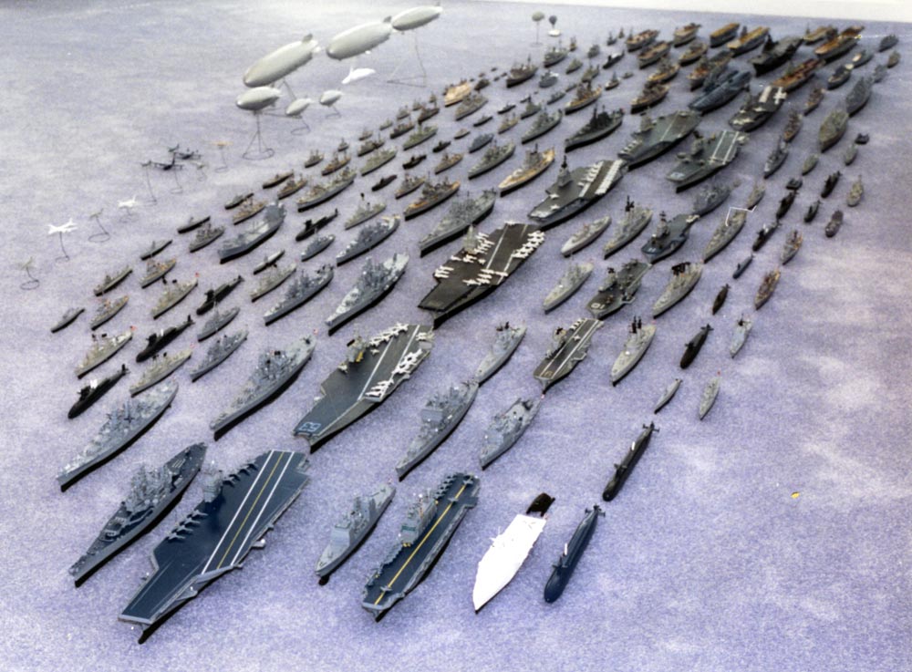 William's Model Fleet Mr. Tompkins' massive model fleet includes over 300 ships, all built at 1/600 scale.
