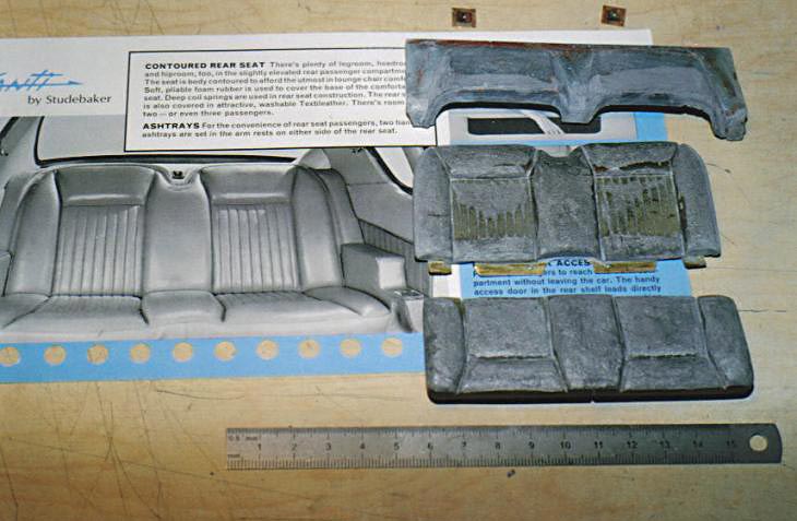 Avanti Interior Upgrade The modified seats with an Avanti catalog photo for reference.