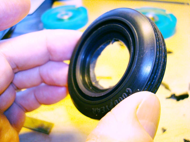 Avanti Tire Construction One of Roger’s finished tires with a groove for the whitewall.