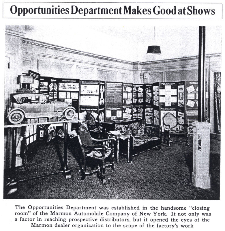 Marmon Automobile Display A photo feature in the Marmon Post.