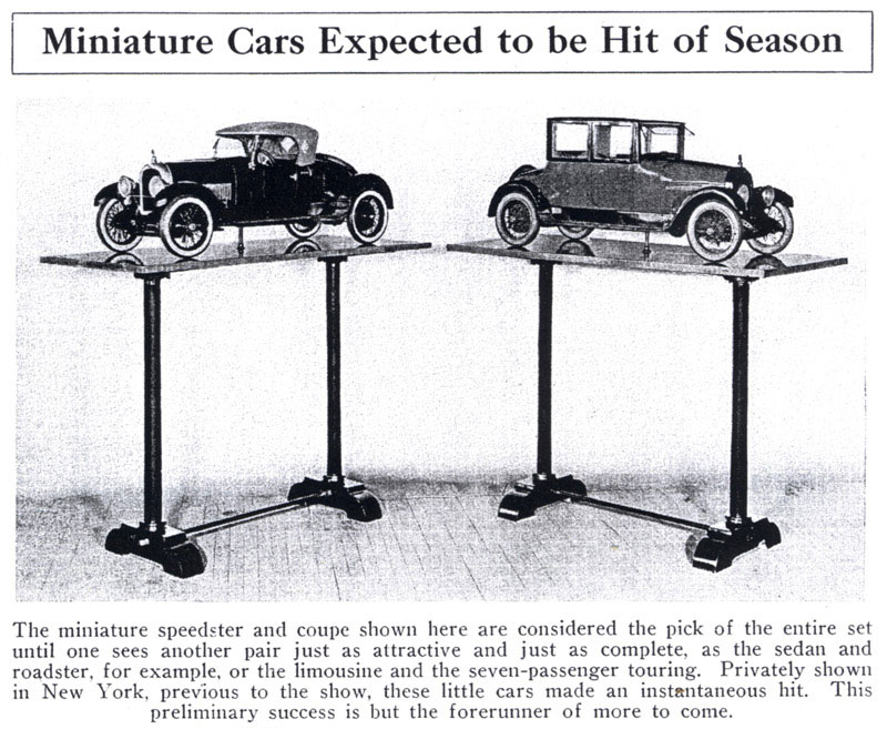 Marmon Automobile Display Shown here are the miniature Marmon Speedster and the Coupe.