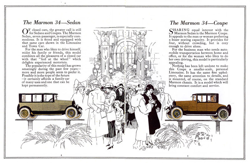 Marmon Brochure A page from the brochure for the 1921 New York Auto Show.