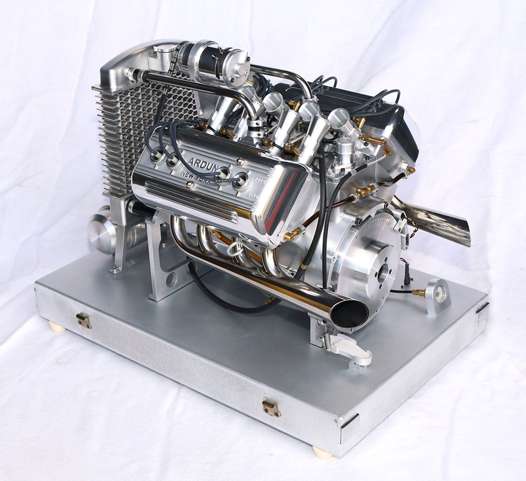 The 1/3 scale ARDUN V8 flathead Ford engine OHV conversion.