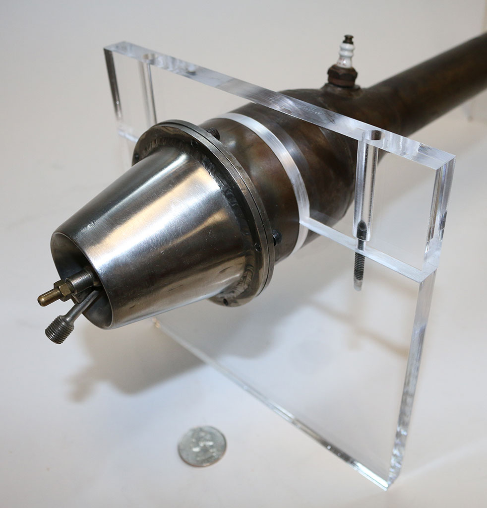 A custom-built pulsejet engine.