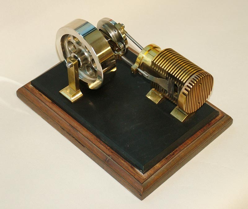 A prototype solar "flame licker" vacuum engine.