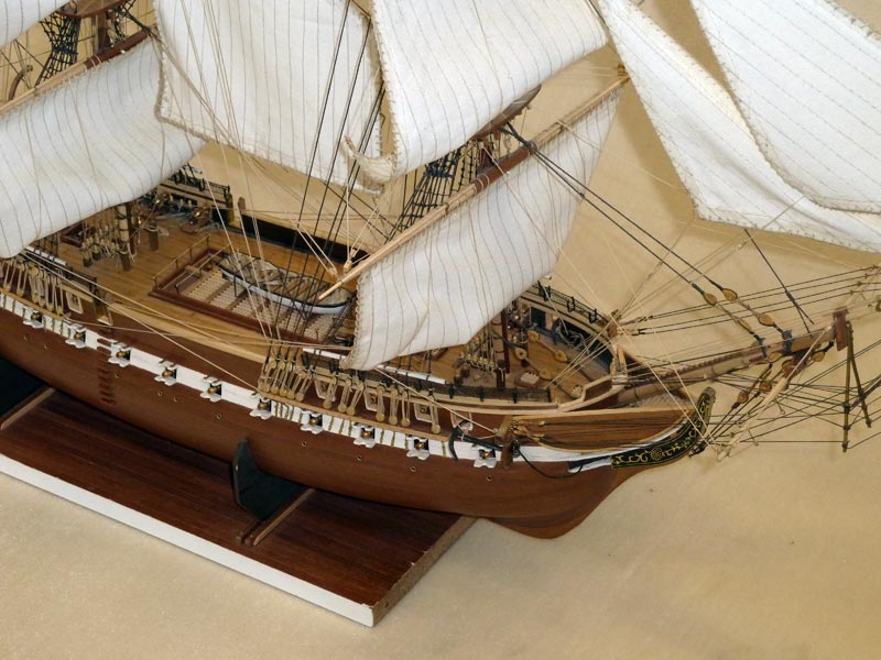 A 1/78 scale model of the USS Constitution.