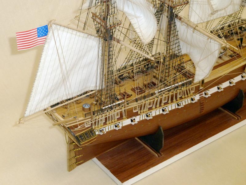 A 1/78 scale model of the USS Constitution.