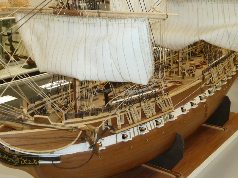 A 1/78 scale model of the USS Constitution.