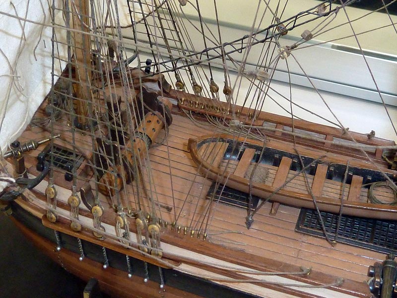 A 1/78 scale model of the USS Constitution.