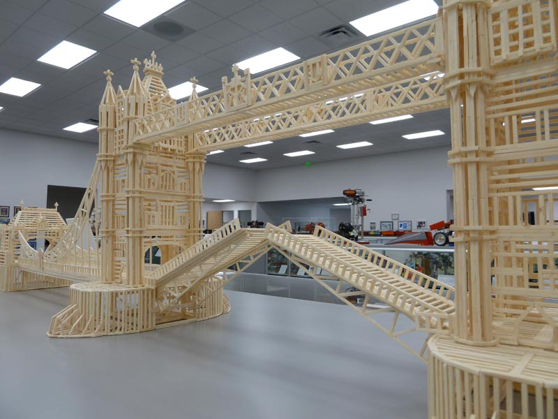 Ronald Remsberg's matchstick model of the London Tower Bridge.