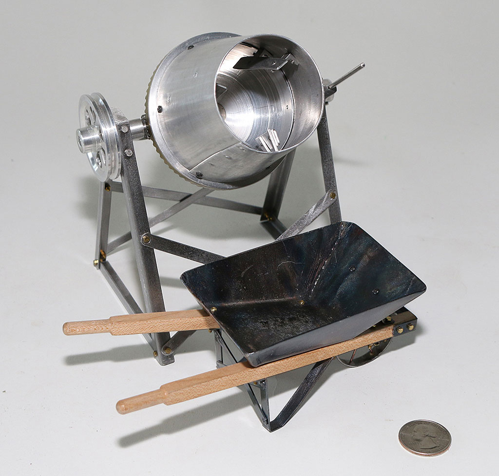 Miniature Cement Mixer and Wheelbarrow
