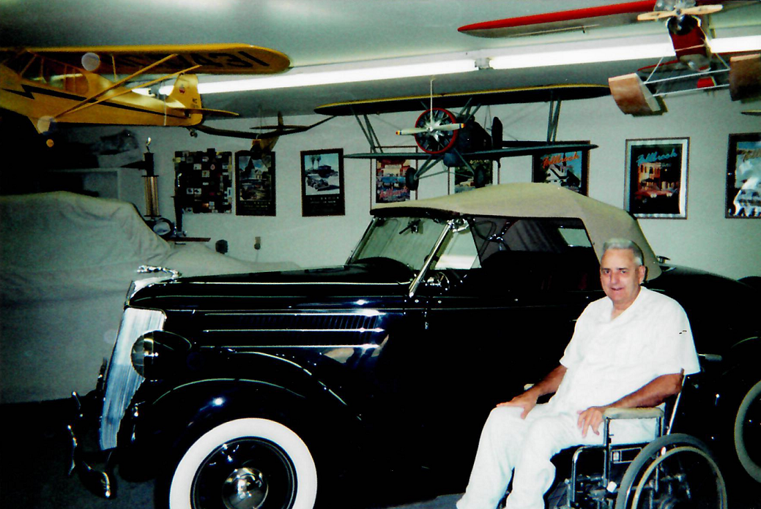 Dan Lutz With Antique Car Along with model airplane building and engine collecting, Mr. Lutz was also an antique car enthusiast.