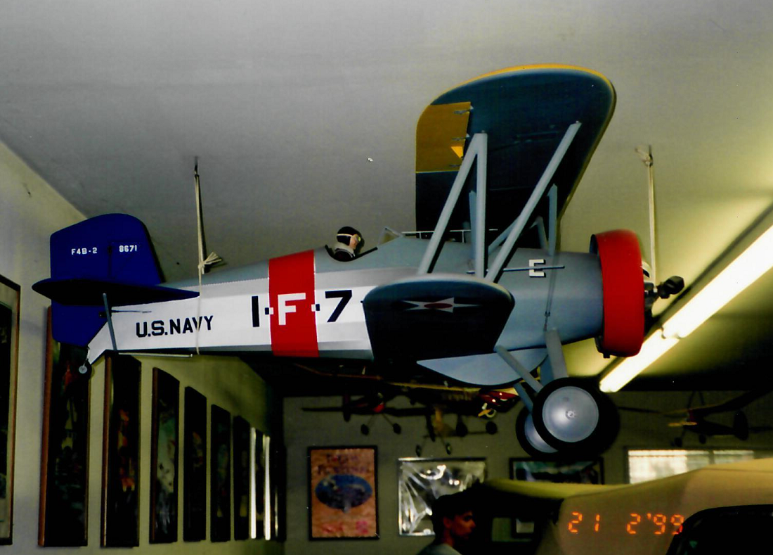 F4B-2 Biplane Dan also built this scale model F4B-2 biplane, which was flown via radio control as well.