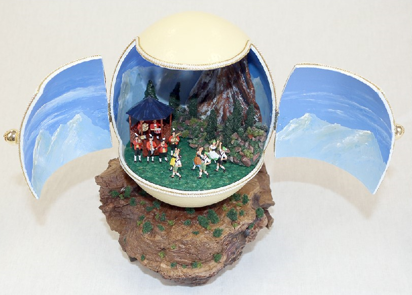 Ostrich Egg Dollhouse Scene