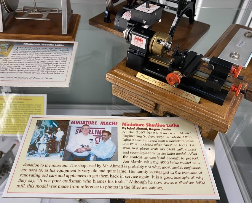Iqbal Ahmed's miniature model of a Sherline 4000 lathe.