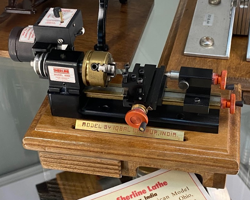 Iqbal Ahmed's miniature model of a Sherline 4000 lathe.